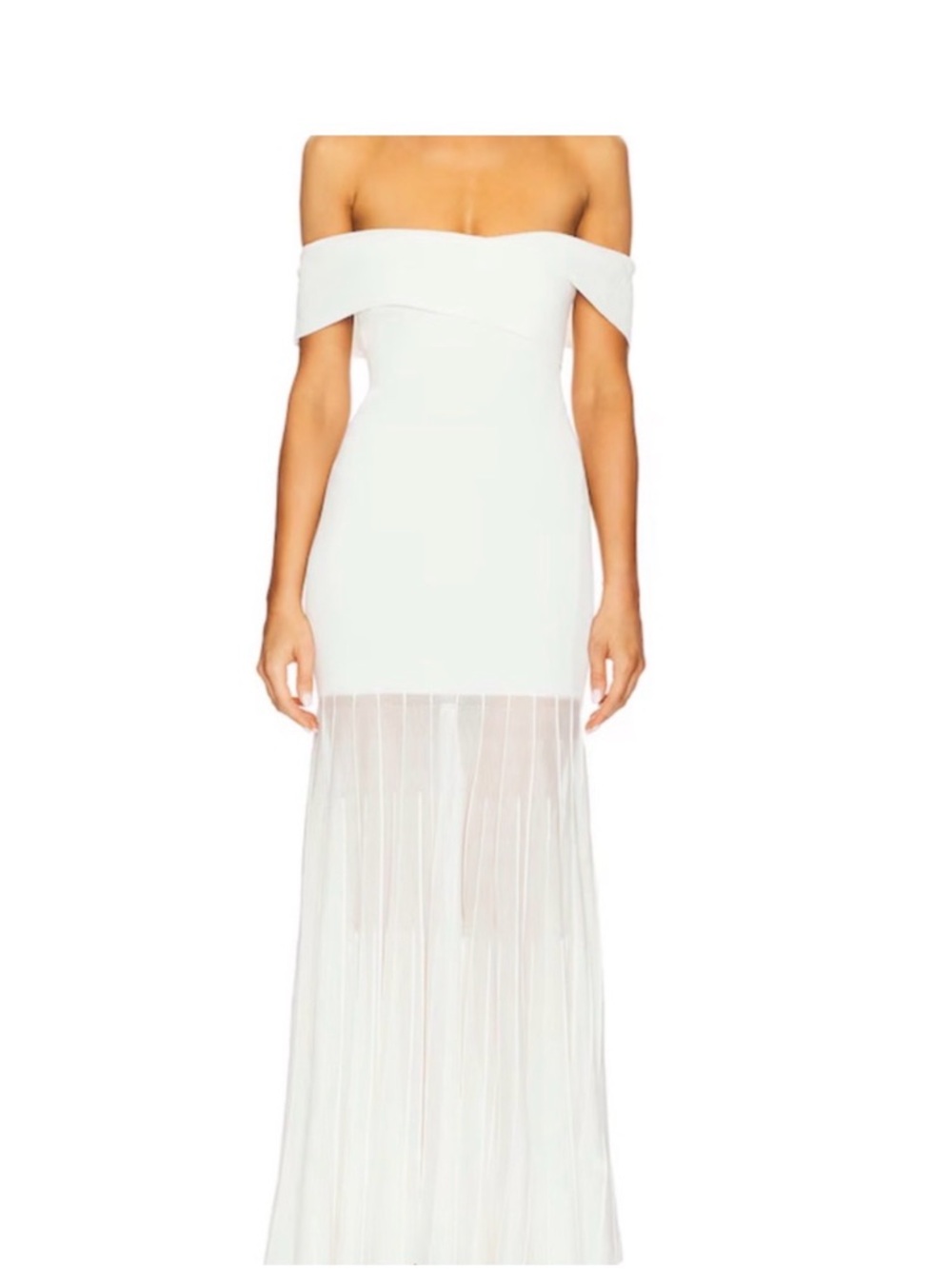 Line and Dot White Maxi Dress
Size Medium 
Bought from revolve for $155